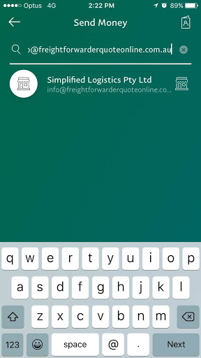 PayPal mobile app enter recipient screen PayPal mobile app enter recipient screen