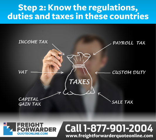 Know the regulations, duties and taxes in your target countries