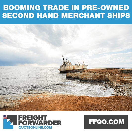 Booming trade in pre-owned second hand merchant ships