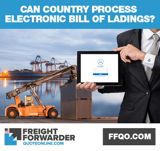 Check if country allows use of electronic bill of ladings