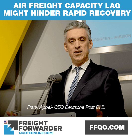 Airfreight capacity might lag a return to business and hinder a rapid recovery Airfreight capacity might lag a return to business and hinder a rapid recovery