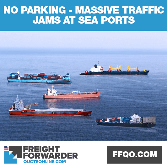 Second reason of international shipping crisis: no parking so massive traffic jams at sea ports