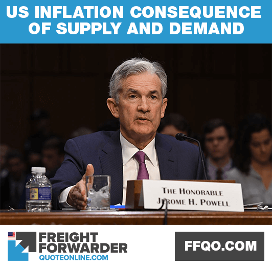 Jerome Powell, Chairman of the Federal Reserve says current spike in US inflation consequence of supply meeting demand